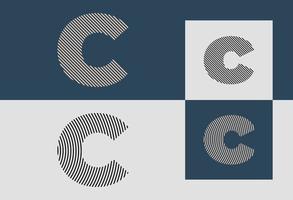paquete de diseños de logotipo de letras c de línea inicial creativa. vector