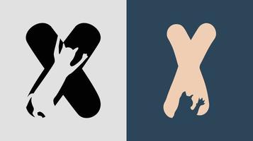 Initial Letters X Cat Logo Designs Bundle. vector