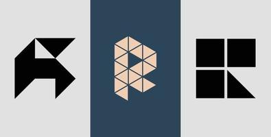 Initial Square Monogram R Logo Designs Bundle. vector
