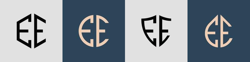 Creative simple Initial Letters EE Logo Designs Bundle.