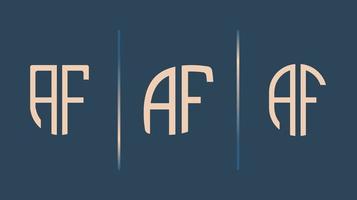Creative Initial Letters AF Logo Designs Bundle. vector