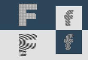 Creative Initial Line Letters F Logo Designs Bundle. vector