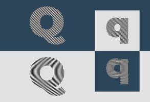 Creative Initial Line Letters Q Logo Designs Bundle. vector