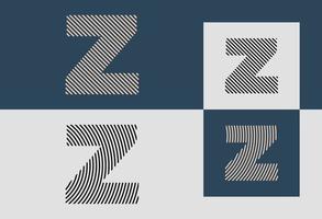 Creative Initial Line Letters Z Logo Designs Bundle. vector