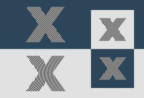 Creative Initial Line Letters X Logo Designs Bundle. vector