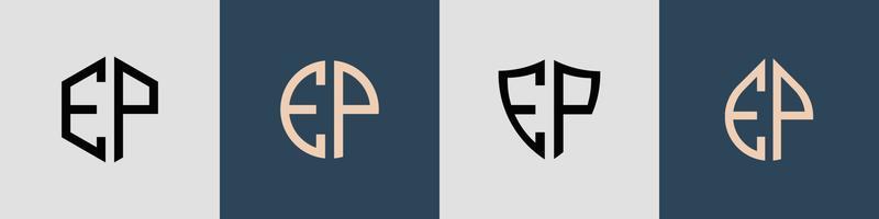 Creative simple Initial Letters EP Logo Designs Bundle.