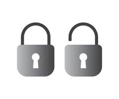 Open and closed padlock vector