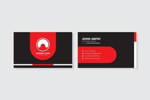 diseño de plantilla de tarjeta de visita negra, roja y blanca vector