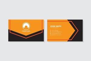 Black and orange business card template design vector