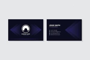 black and dark blue business card template design vector