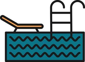 Swimming Pool Line Filled vector