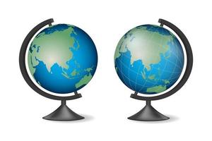 Realistic school globe model of Earth for graphics and clipart vector