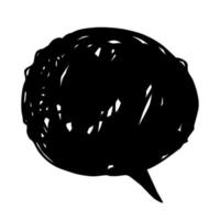 speech bubble hand drawn with pencil strokes, round comic cloud vector