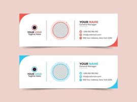 Modern Business Corporate Email Signature or email footer template Pro Vector