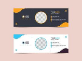 Modern Business Corporate Email Signature or email footer template Pro Vector