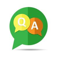 Colorful circular vector web button Q and A with speech bubbles