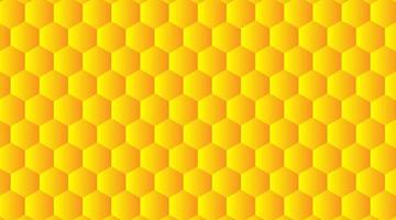 Abstract embossed hexagon. Honeycomb yellow background, light and shadow. Vector illustration.