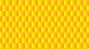 Abstract embossed hexagon. Honeycomb yellow background, light and shadow. Vector illustration.