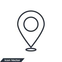 señalar la ilustración del vector del logotipo del icono. pin, plantilla de símbolo de puntero para la colección de diseño gráfico y web