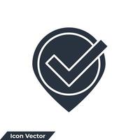 check point icon logo vector illustration. Location icon and approved symbol template for graphic and web design collection