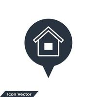 ilustración de vector de logotipo de icono de ubicación de inicio. plantilla de símbolo de dirección para la colección de diseño gráfico y web