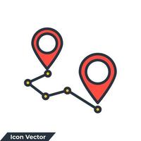 Ilustración de vector de logotipo de icono de seguimiento gps. plantilla de símbolo de seguimiento para la colección de diseño gráfico y web