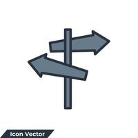 signpost icon logo vector illustration. direction sign symbol template for graphic and web design collection