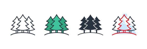 ilustración de vector de logotipo de icono de bosque. plantilla de símbolo de árbol para la colección de diseño gráfico y web