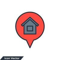 Home Location icon logo vector illustration. address symbol template for graphic and web design collection