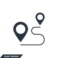 ilustración de vector de logotipo de icono de ruta. plantilla de símbolo de seguimiento para la colección de diseño gráfico y web