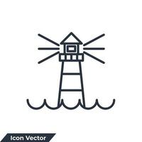 Ilustración de vector de logotipo de icono de faro. plantilla de símbolo de faro para la colección de diseño gráfico y web