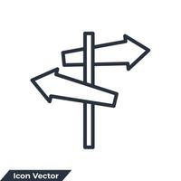 signpost icon logo vector illustration. direction sign symbol template for graphic and web design collection