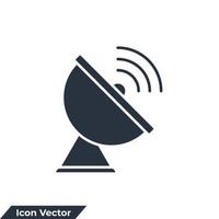 Ilustración de vector de logotipo de icono de satélite. plantilla de símbolo de antena para la colección de diseño gráfico y web