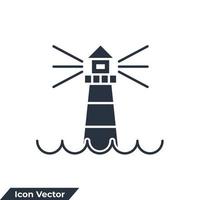 Ilustración de vector de logotipo de icono de faro. plantilla de símbolo de faro para la colección de diseño gráfico y web