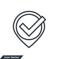 check point icon logo vector illustration. Location icon and approved symbol template for graphic and web design collection