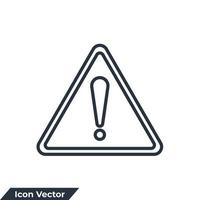 ilustración de vector de logotipo de icono de advertencia. plantilla de símbolo de advertencia de peligro para la colección de diseño gráfico y web