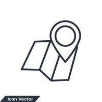 ilustración de vector de logotipo de icono de ubicación de mapa. plantilla de símbolo de pin de navegador para la colección de diseño gráfico y web