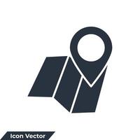 ilustración de vector de logotipo de icono de ubicación de mapa. plantilla de símbolo de pin de navegador para la colección de diseño gráfico y web