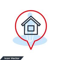 Home Location icon logo vector illustration. address symbol template for graphic and web design collection