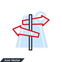 signpost icon logo vector illustration. direction sign symbol template for graphic and web design collection