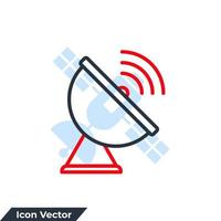 Ilustración de vector de logotipo de icono de satélite. plantilla de símbolo de antena para la colección de diseño gráfico y web