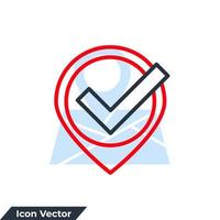 Ilustración de vector de logotipo de icono de punto de control. icono de ubicación y plantilla de símbolo aprobada para la colección de diseño gráfico y web