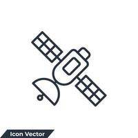 Ilustración de vector de logotipo de icono de satélite. plantilla de símbolo de transmisión para la colección de diseño gráfico y web