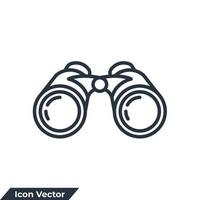 Binoculars icon logo vector illustration. view point symbol template for graphic and web design collection