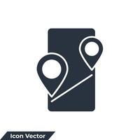 Ilustración de vector de logotipo de icono de gps móvil. plantilla de símbolo de navegación para la colección de diseño gráfico y web