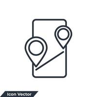 mobile gps icon logo vector illustration. Navigation symbol template for graphic and web design collection