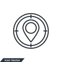 Ilustración de vector de logotipo de icono de destino. plantilla de símbolo de posición para la colección de diseño gráfico y web