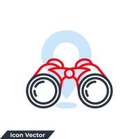 Binoculars icon logo vector illustration. view point symbol template for graphic and web design collection