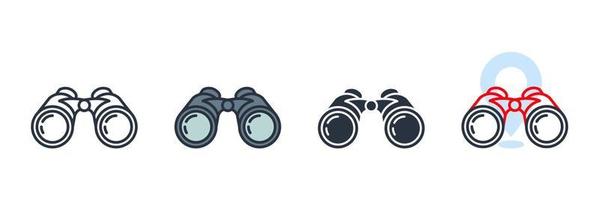 Binoculars icon logo vector illustration. view point symbol template for graphic and web design collection