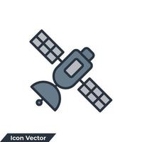 Ilustración de vector de logotipo de icono de satélite. plantilla de símbolo de transmisión para la colección de diseño gráfico y web